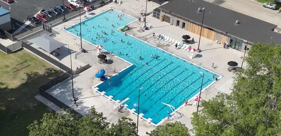 Aerial photo taken of Caldwell Memorial Pool